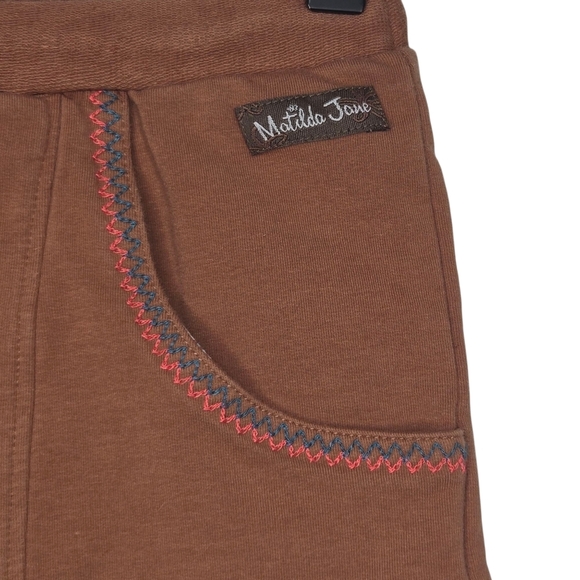 Matilda Jane Frances French Terry Brown Drawstring Shorts Girls Youth Size 12 - Picture 3 of 8